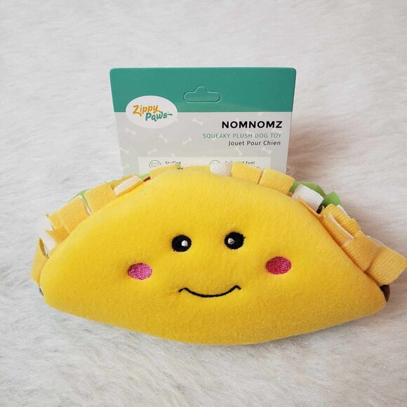 3 ZIPPY PAWS Dog Toys • Monkey & Banana Burrow + Nomnomz Taco & Hamburger Plush - Picture 12 of 16